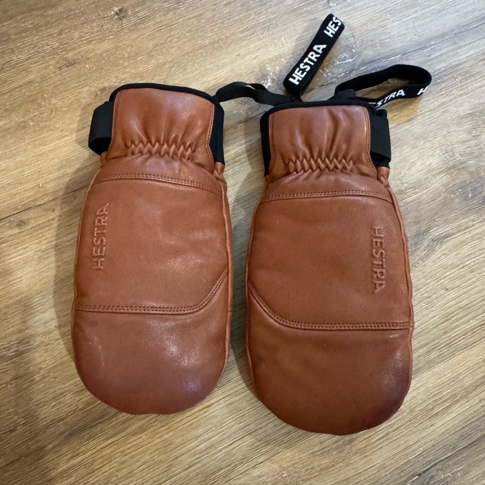 Hestra Omni Brown Leather Mittens